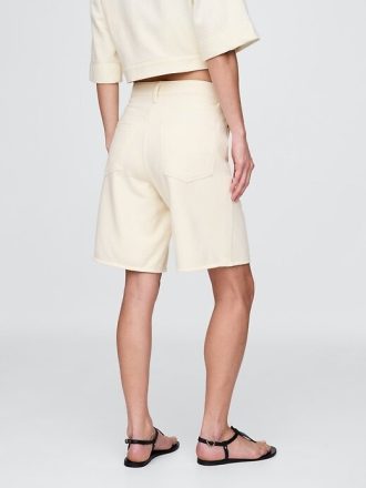 Shorts jeans French Terry de cintura média de 11″