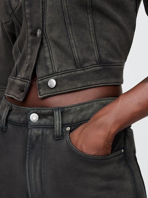 Shorts jeans French Terry de cintura média de 11″ Shorts jeans French Terry de cintura média de 11″