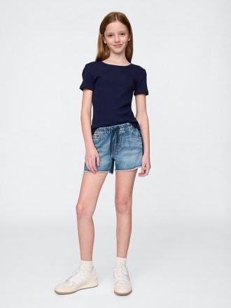 Shorts jeans infantis de cintura baixa