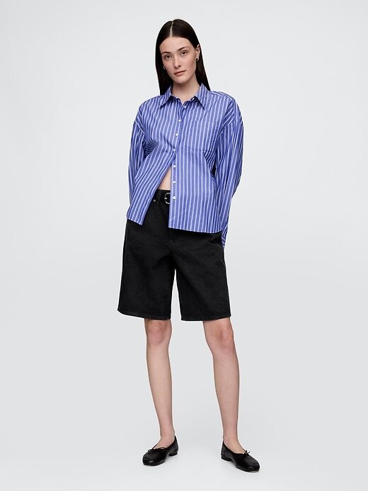 Shorts jeans longo de cintura média de 11″ Shorts jeans longo de cintura média de 11″