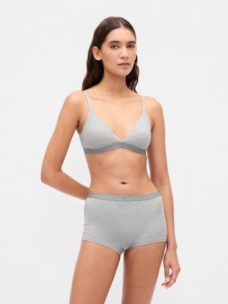 Shorty de cintura alta em algodão orgânico elástico