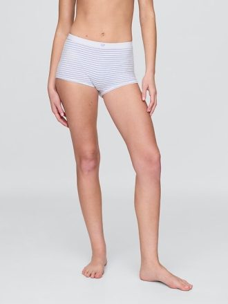 Shorty de cintura alta em algodão orgânico elástico