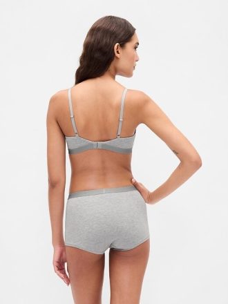 Shorty de cintura alta em algodão orgânico elástico