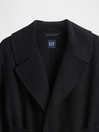 Sobretudo envolvente de mistura de lã