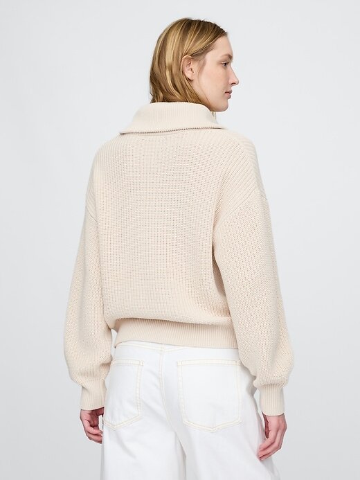 Suéter 100% algodão com meio zíper Suéter 100% algodão com meio zíper