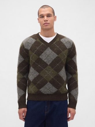 Suéter Argyle Escovado Suéter Argyle Escovado