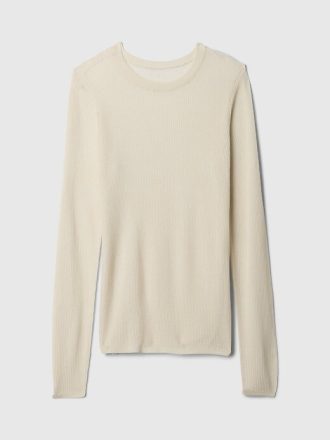 Suéter canelado transparente