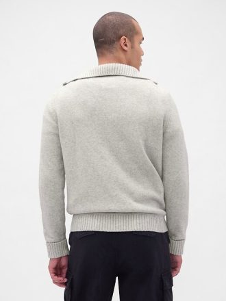 Suéter CashSoft com zíper de um quarto