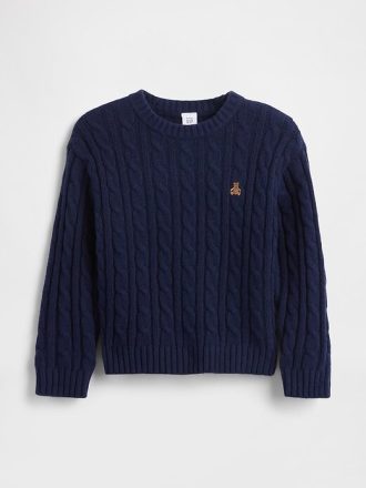 Suéter CashSoft de tricô com trança para bebês e crianças pequenas