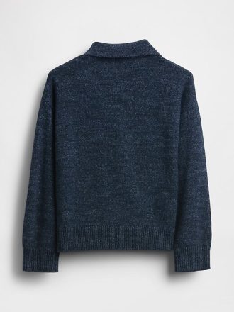 Suéter com gola e botões frontais para bebês e crianças pequenas