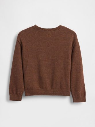 Suéter de gola redonda para bebês e crianças pequenas