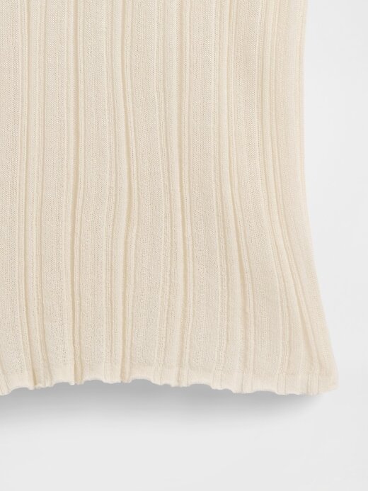 Suéter Henley com nervuras transparentes Suéter Henley com nervuras transparentes