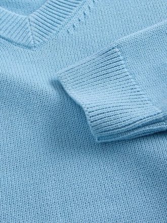 Suéter infantil com decote em V e estampa boxy