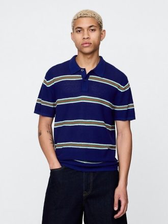 Suéter Polo de Crochê Texturizado