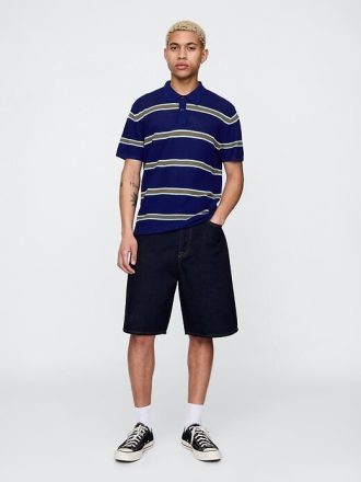 Suéter Polo de Crochê Texturizado