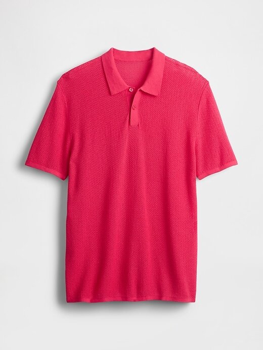 Suéter Polo de Crochê Texturizado Suéter Polo de Crochê Texturizado