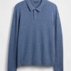 Suéter polo de lã merino