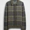 Suéter xadrez escovado com zíper Suéter xadrez escovado com zíper