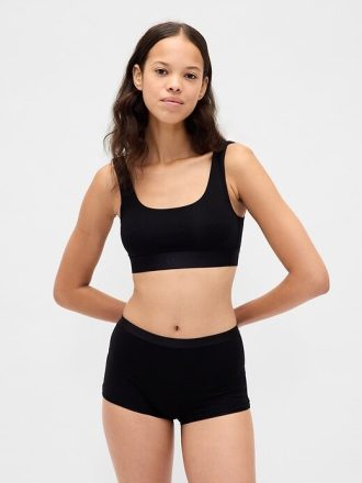 Sutiã Bralette Gap Logo em Algodão Elástico Orgânico