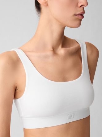 Sutiã Bralette Gap Logo em Algodão Elástico Orgânico
