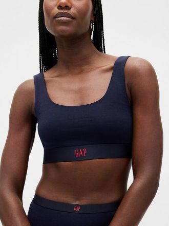 Sutiã Bralette Gap Logo em Algodão Elástico Orgânico