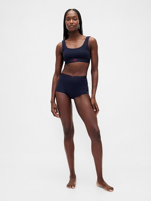 Sutiã Bralette Gap Logo em Algodão Elástico Orgânico Sutiã Bralette Gap Logo em Algodão Elástico Orgânico