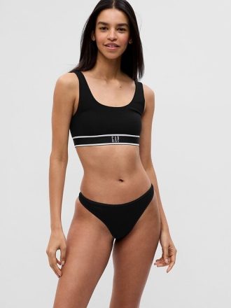 Tanga de algodão orgânico elástico (pacote com 3)