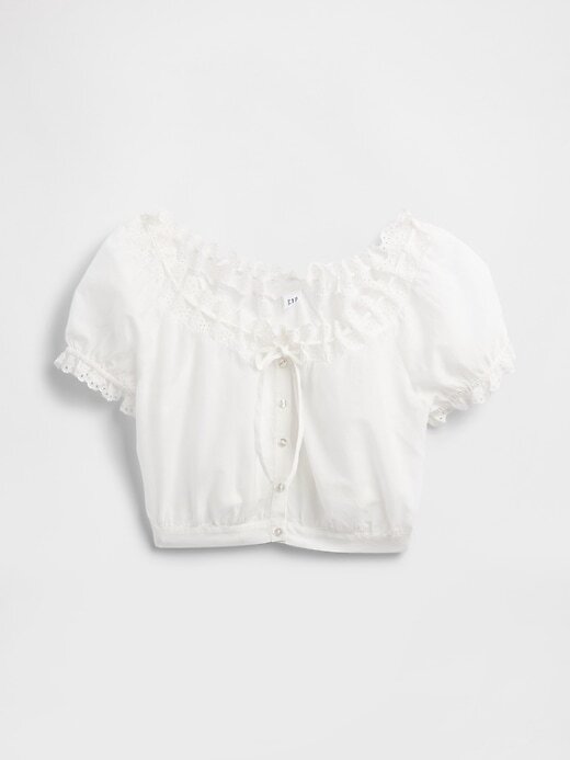 Top curto com ilhós Top curto com ilhós