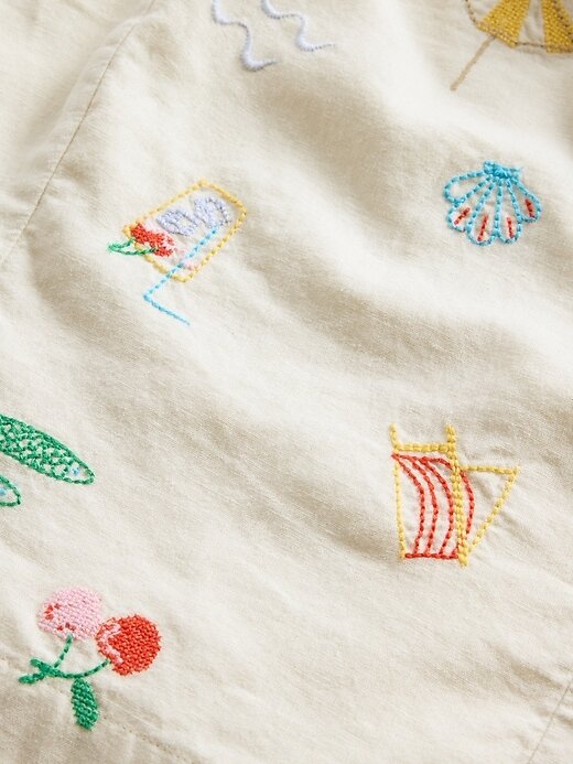 Top curto de linho misto Top curto de linho misto