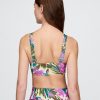 Top de biquíni bandeau com blocos de cores