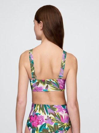 Top de biquíni bandeau com blocos de cores