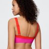 Top de biquíni bandeau com blocos de cores