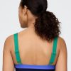 Top de biquíni bandeau com blocos de cores