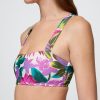 Top de biquíni bandeau com blocos de cores
