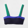 Top de biquíni bandeau com blocos de cores