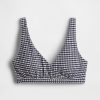 Top de biquíni cruzado com estampa xadrez xadrez