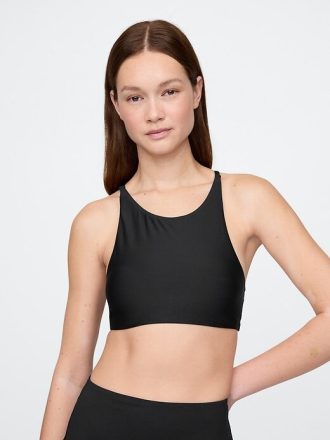 Top de biquíni de gola alta