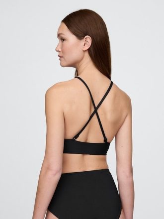 Top de biquíni de gola alta