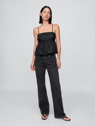 Top de popeline com bolhas