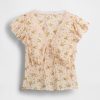 Top floral com acabamento em renda Top floral com acabamento em renda