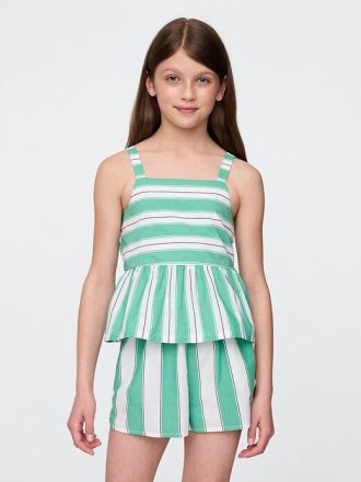 Top infantil de popeline peplum