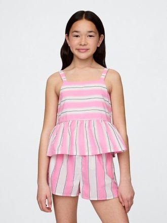 Top infantil de popeline peplum