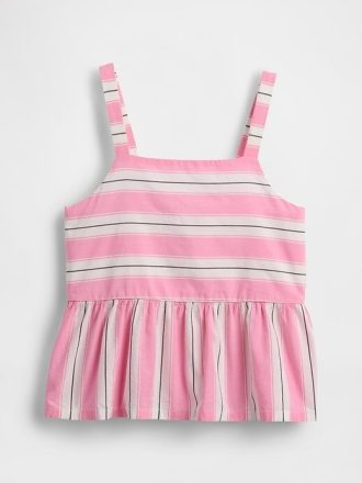 Top infantil de popeline peplum