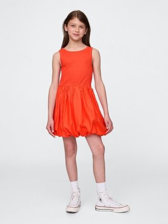 Vestido bolha infantil com técnica mista