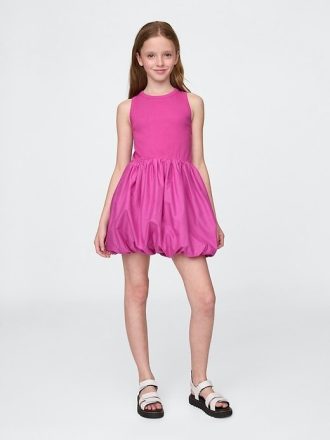 Vestido bolha infantil com técnica mista