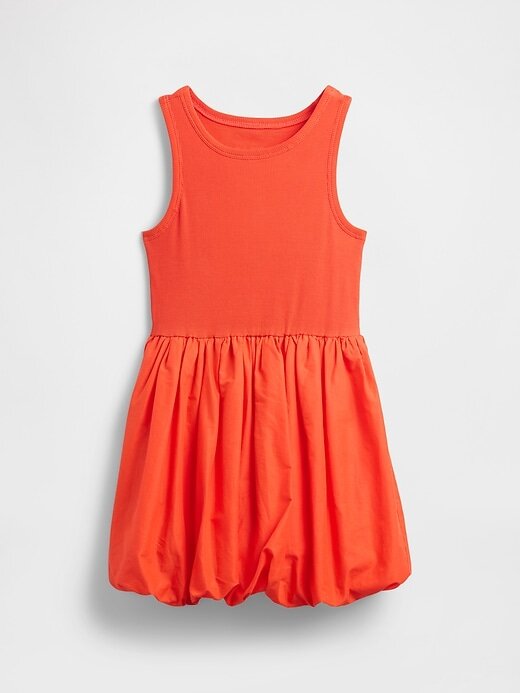 Vestido bolha infantil com técnica mista Vestido bolha infantil com técnica mista