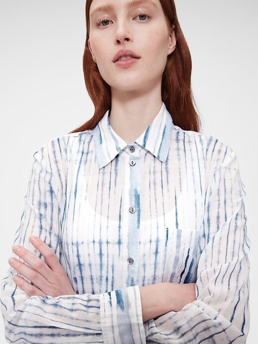 Vestido-camisa de voile GapStudio Vestido-camisa de voile GapStudio