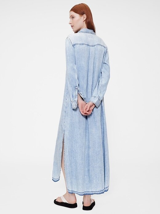 Vestido-camisa jeans drapeado GapStudio Vestido-camisa jeans drapeado GapStudio