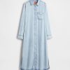 Vestido-camisa jeans drapeado GapStudio Vestido-camisa jeans drapeado GapStudio