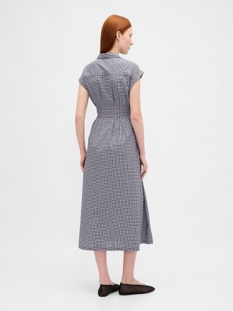 Vestido-camisa midi de popeline